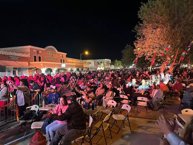 Crystal City Spinach Festival celebration with crowds, live entertainment, and community gathering in Texas